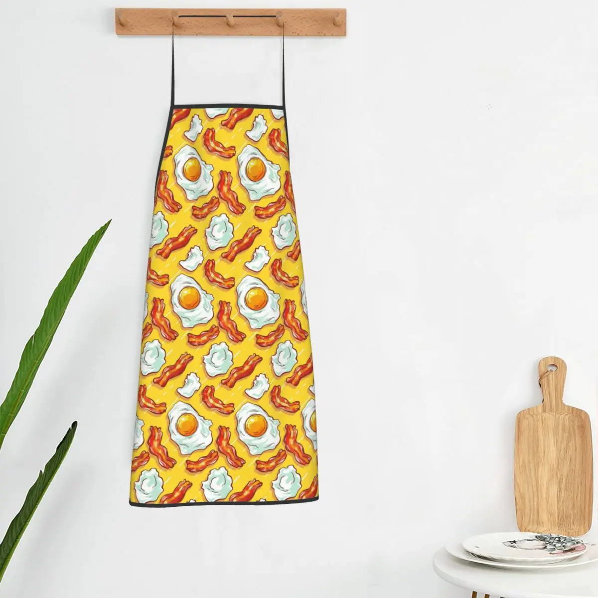 Fried Egg Bacon Gourmet Energy Breakfast Aprons Chef Cooking Baking Tablier Bib Kitchen Cleaning Pinafore for Women Men Painting