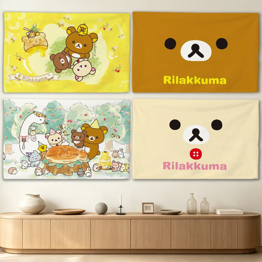 Cartoon R-Rilakkuma K-Korilakkuma flag Advertising Banner for Camping Decoration Outdoor & Garage Wall Hanging Decorations