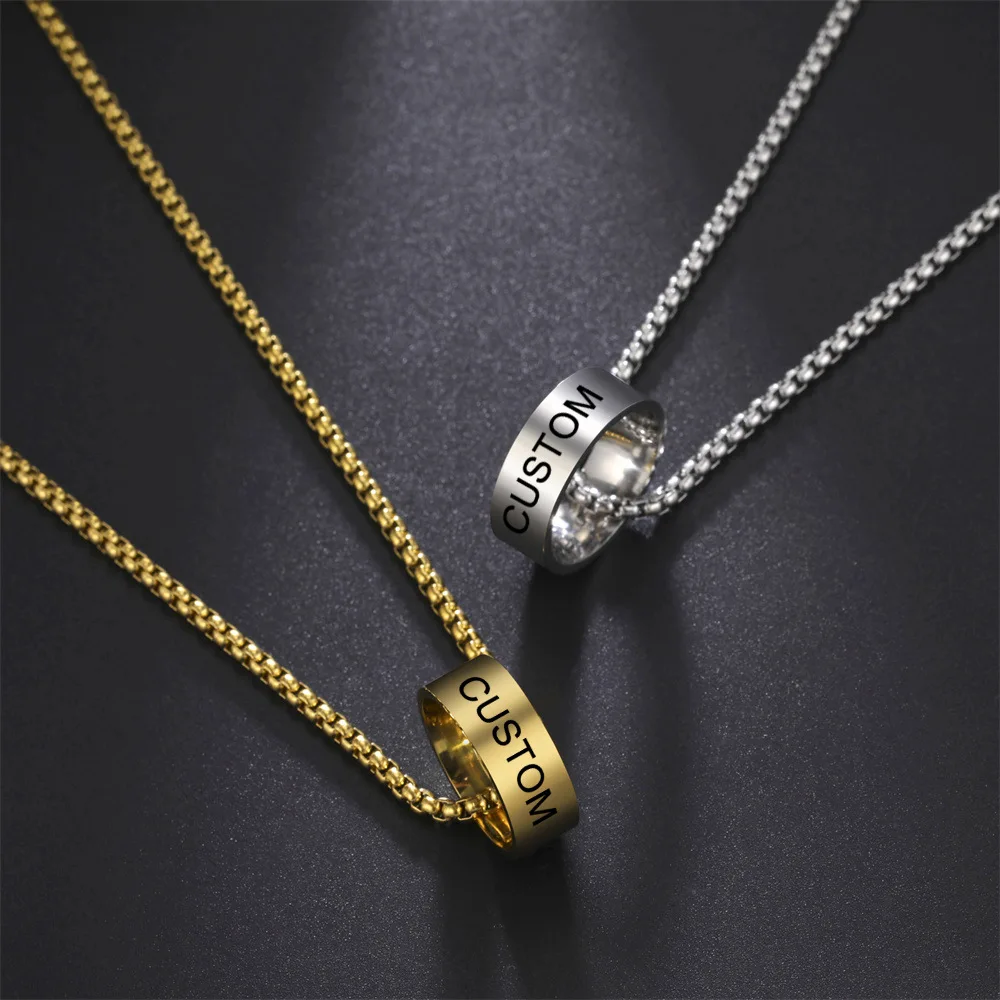 

2025 Personalized necklace custom name engraving family gift for women couples trendy punk stainless steel jewelry gift
