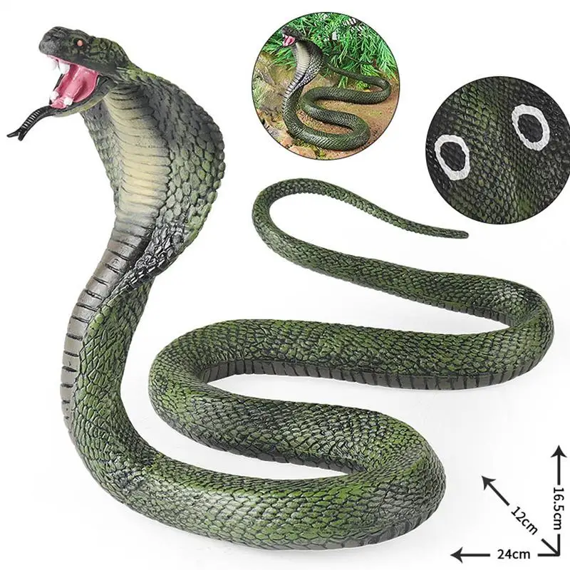 Cobra Speelgoed Effen Cobra Slang Beeldje Grappig Lastig Speelgoed Halloween Rekwisieten Hilarische Prank Joke Stuff Safari Dier Figuur voor Kinderen