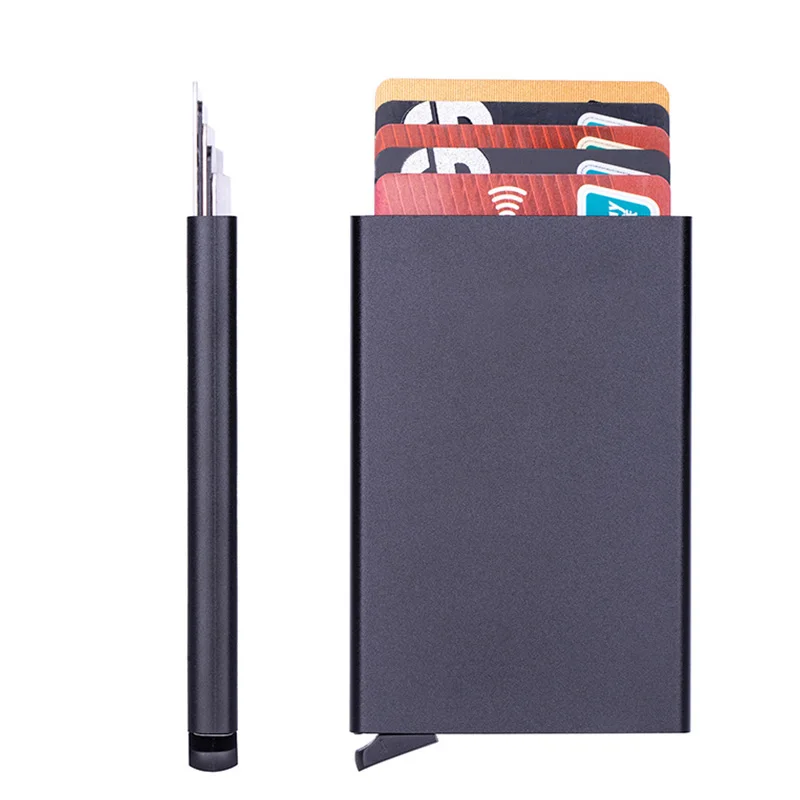 男性用名刺入れ,RFIDロックカード,ミニマリストウォレット