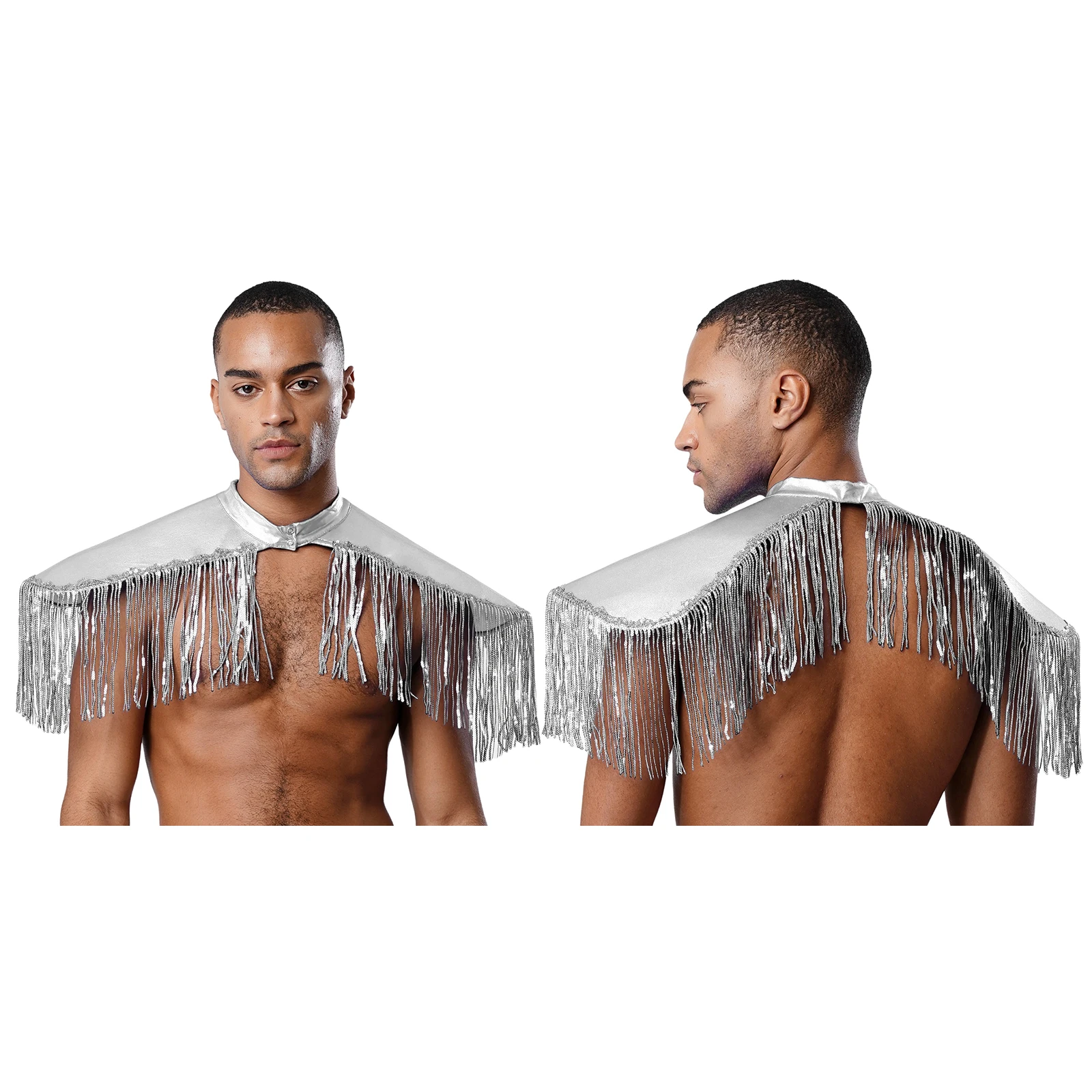 เสื้อคลุมแฟชั่นผู้ชายแบบมีพู่ห้อย  แผ่นรองไหล่  ชุดคอสเพลย์  ชุดนักร้อง  งานปาร์ตี้  งานแสดง  อุปกรณ์เสริม