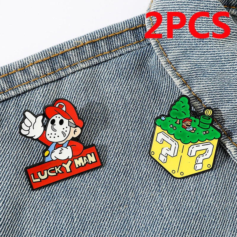 Cute Cartoon Anime Creative Mario Metal Badge Super Mario Game Character Alloy Drip Oil Brooch Accessories Gift Wholesale