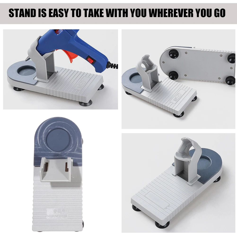 

1PCS Glue Gun Base Hot Melt Tool Stand Craft Holder Plastic Storage Rack for Projects Safe Portable Lightweight Tabletop Use
