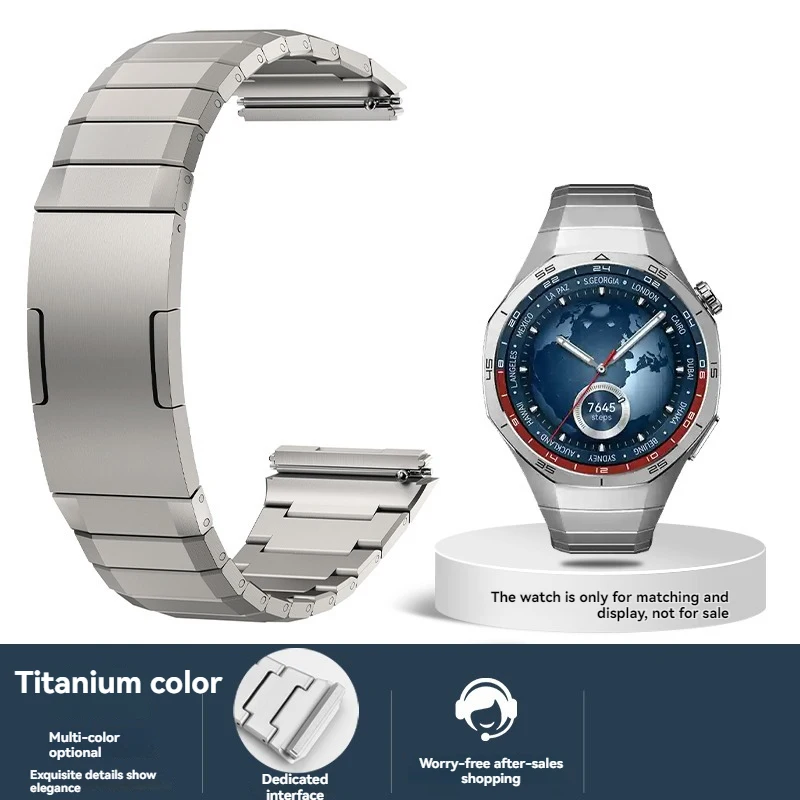 

For Huawei WATCH GT5 Pro Series Watch Titanium Metal Quick Release Curved End Watch Band GT5 Arc Wristband 22mm Silver Black