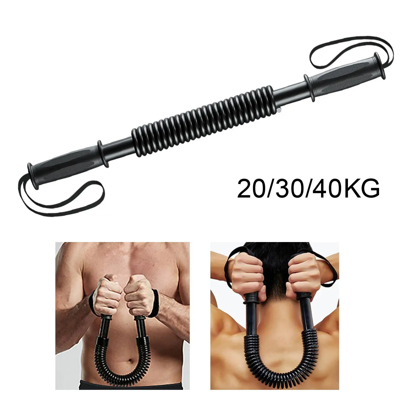 Spring Power Bar Chest Expander Home Gym Muscle Pulling Heavy Duty