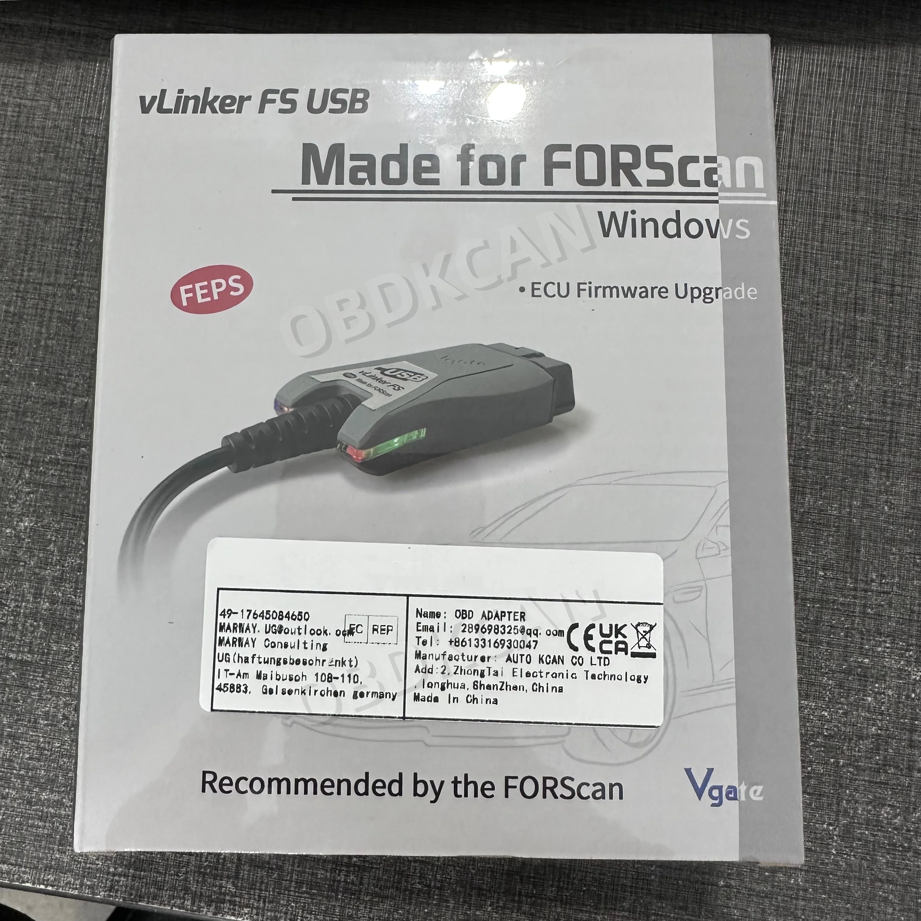 Автомобильный сканер OBD2 Vgate VLinker FS USB для FORScan HS-CAN/MS-CAN, для Ford, для Mazda, ELM327, диагностический инструмент для автомобилей