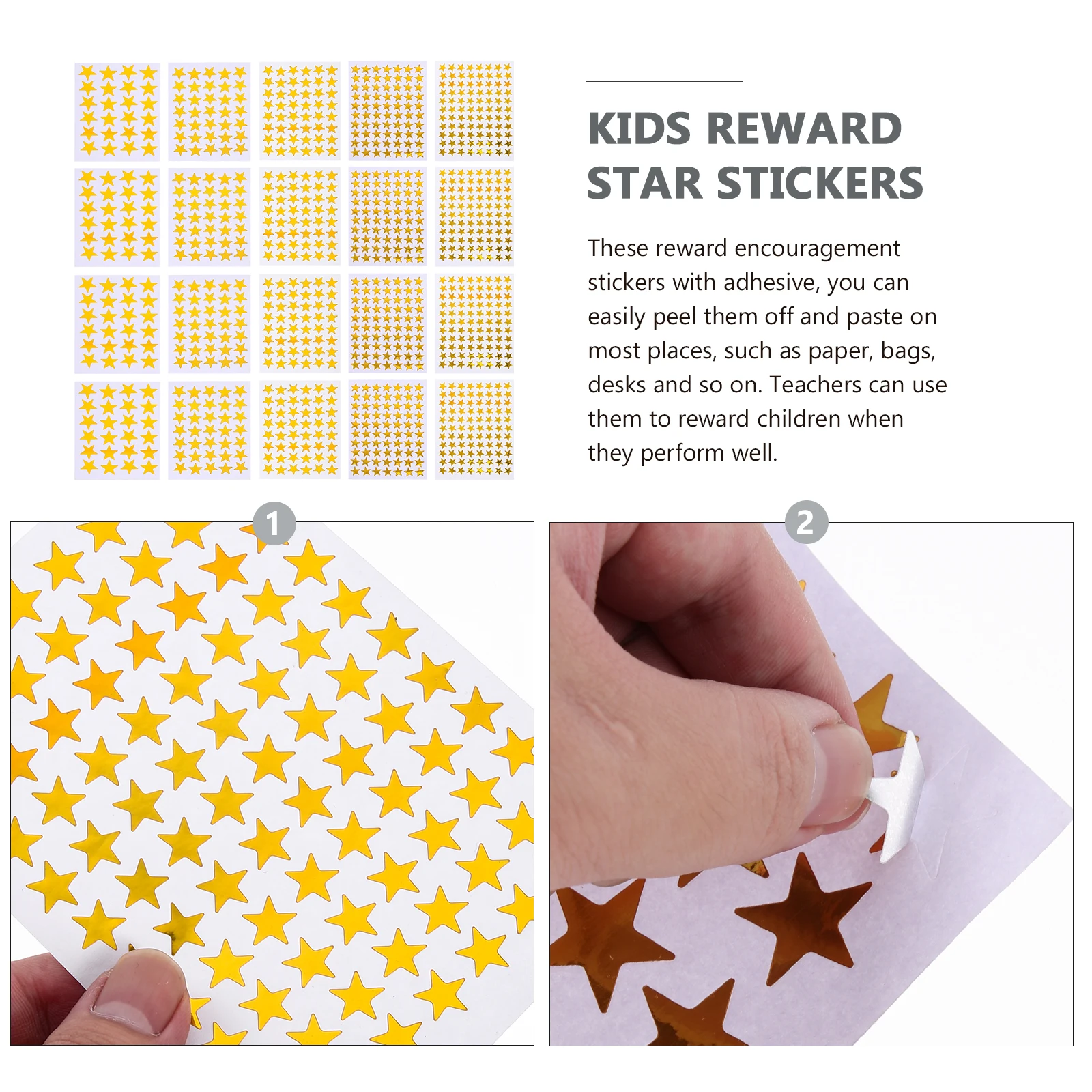 

50 Sheets Reward Stickers Small Star Scrapbook Bulk Labels Travel