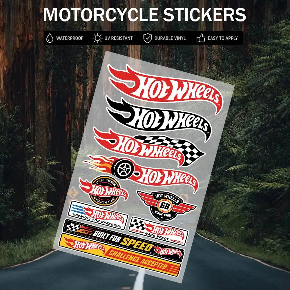 H-ot W-h-eels Aufkleber-Set Hochwertig Bedruckte und Geschnittene Aufkleber Motorrad-Aufkleber – Detail 2