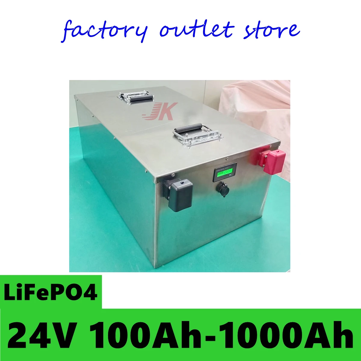 

24V rechargeable LiFePO4 battery pack 100Ah-1000Ah for Solar energy PV Outdoor Camping Portable power deep cycle lithium battery