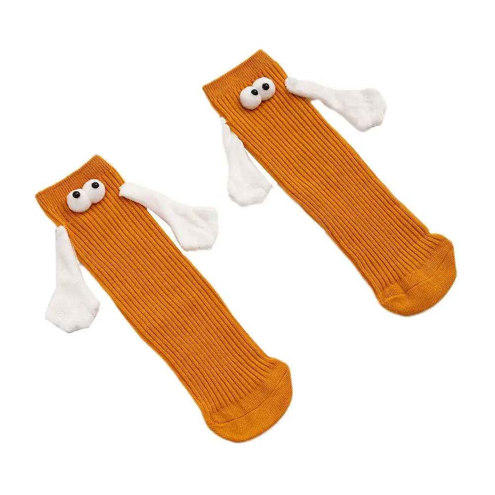 6colors Magnetic Suction 3d Couple Socks Cartoon Cotton White Black Funny Eyes Hands Lovely Couples Socks Sox G1l7