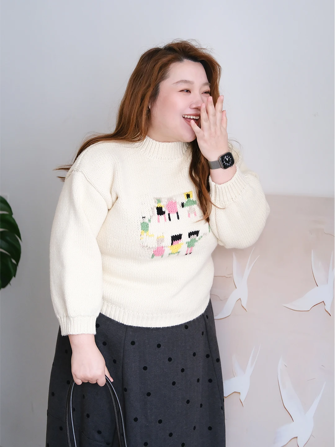 

Zooobaby224 Корейский простой круглый вязаный свитер без вышивки, удлиненный, женский, утягивающий, универсальный