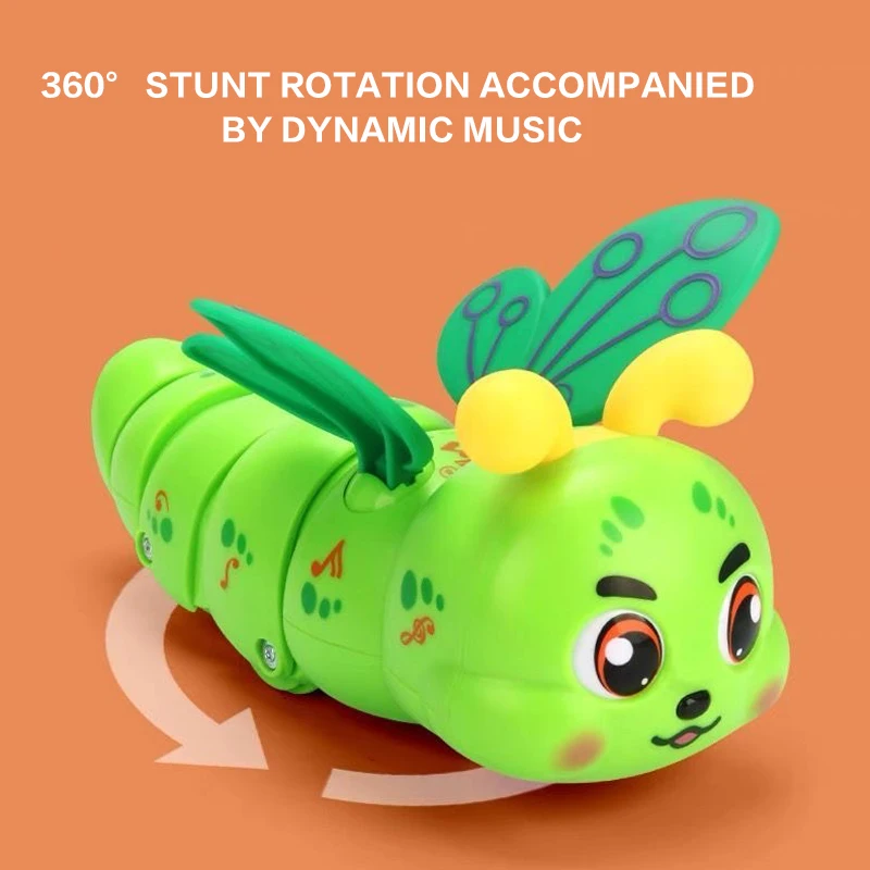 Jouet chenille électrique rampante pour enfants, lumières colorées, musique dynamique, cadeau de vacances pour bébés
