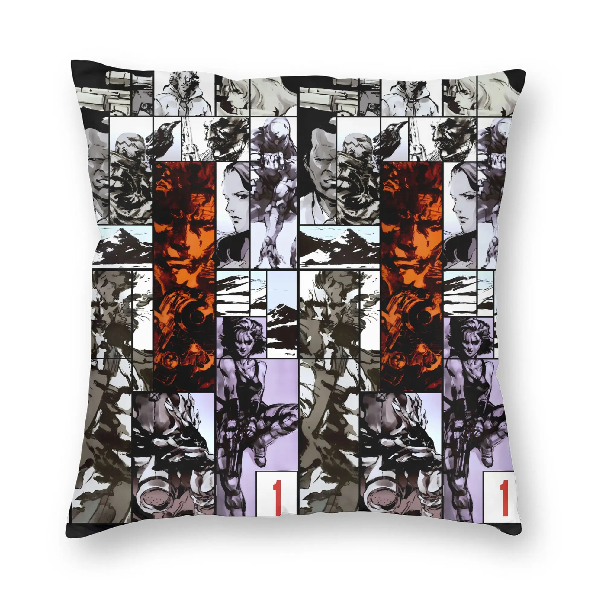 Metal Gear Solid Game Pillow Cover  Square Cushion Cover Vintage Pillow Case For Living Room Bed Chair