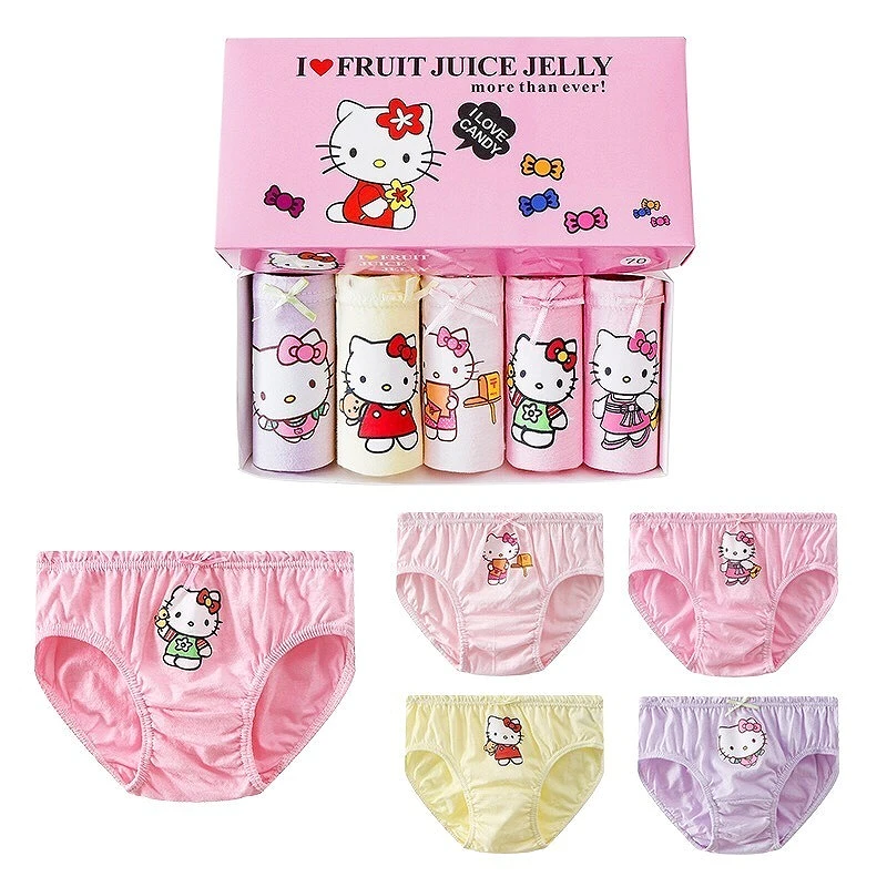 5Pcs Hello Kitty Girls Briefs Cotton Kids Underwear