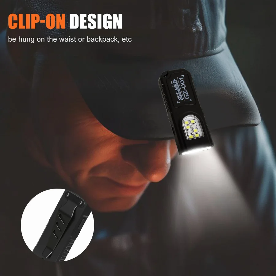 قوية صغيرة COB سلسلة مفاتيح LED مصباح يدوي USB قابلة للشحن معلقة ضوء العمل مقاوم للماء كيرينغ التخييم المشي مصباح الجيب #4