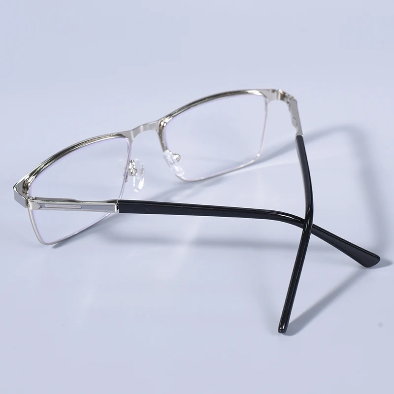 Männer Blau licht blockieren Lesebrille für Männer Metall Rahmen Magazin Leser Übergroßen Frühling Scharnier Rahmen Doppel Farbe + 125 + 175 + 22 – Detail 15