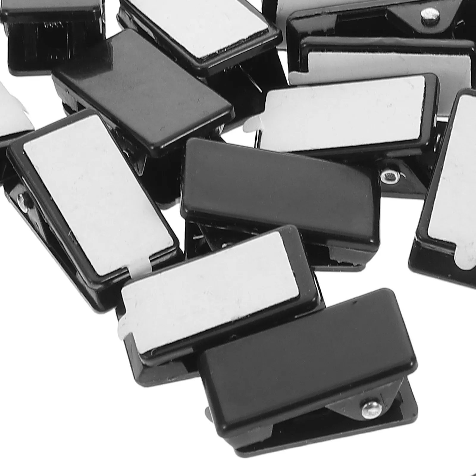20Pcs Black Mini Adhesive Clips for Walls Photos Posters Notes Receipts Cubicle Decor Easy Install Spring Clip Sticky Wall