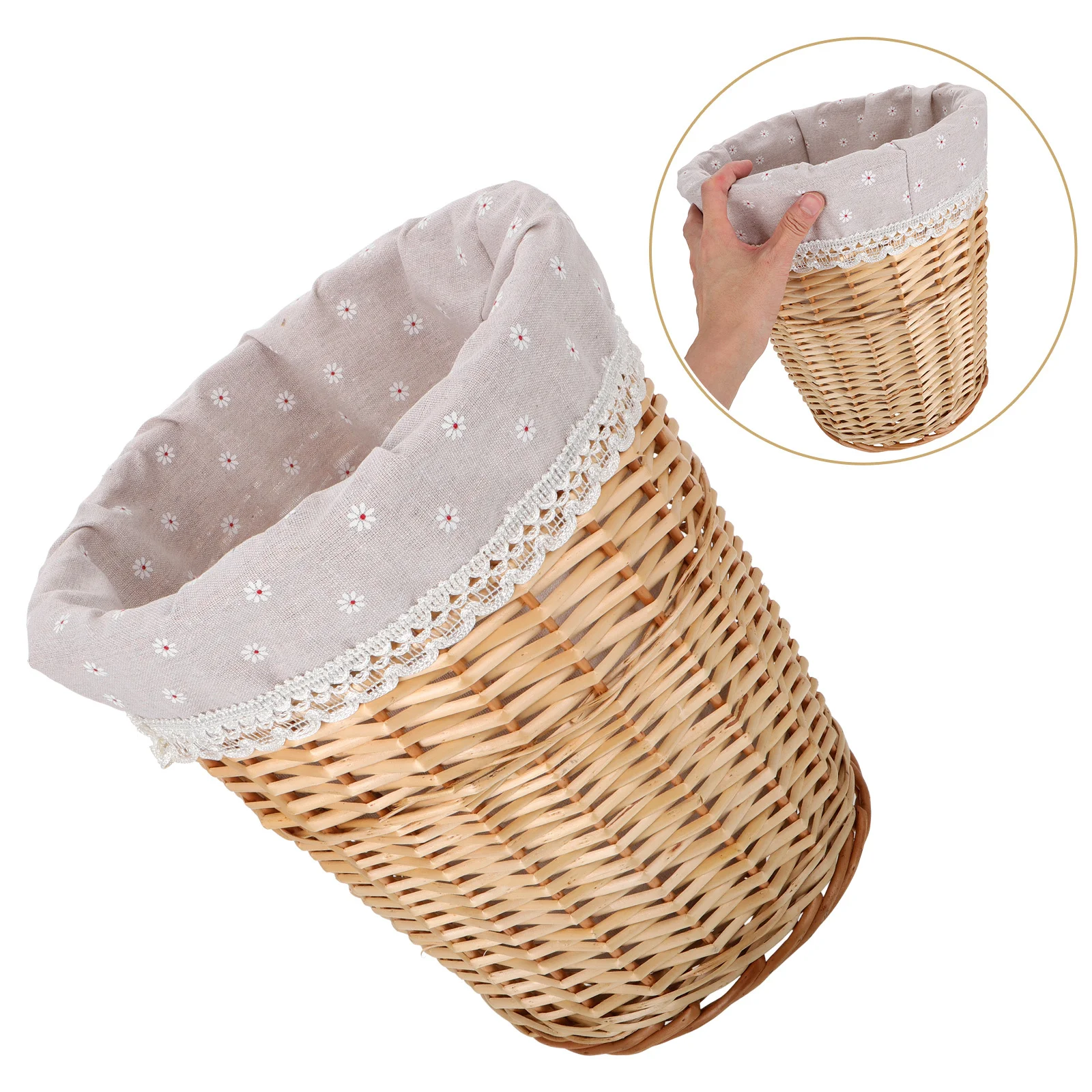 

Handwoven Rattan Laundry Basket Brown Wicker Laundry Bin Storage Basket Organizer for Bathroom Bedroom Dirty Clothes
