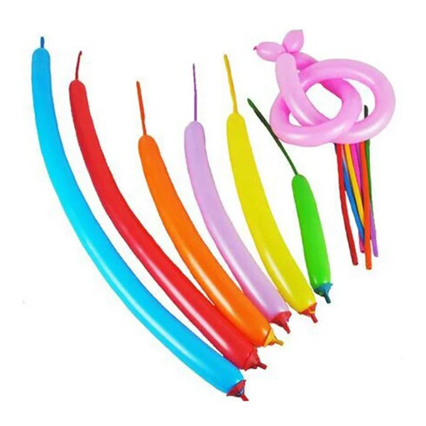 100 Uds. Globos de modelado coloridos largos, globos giratorios para decoración de fiesta, juego de globos de látex de emulsión