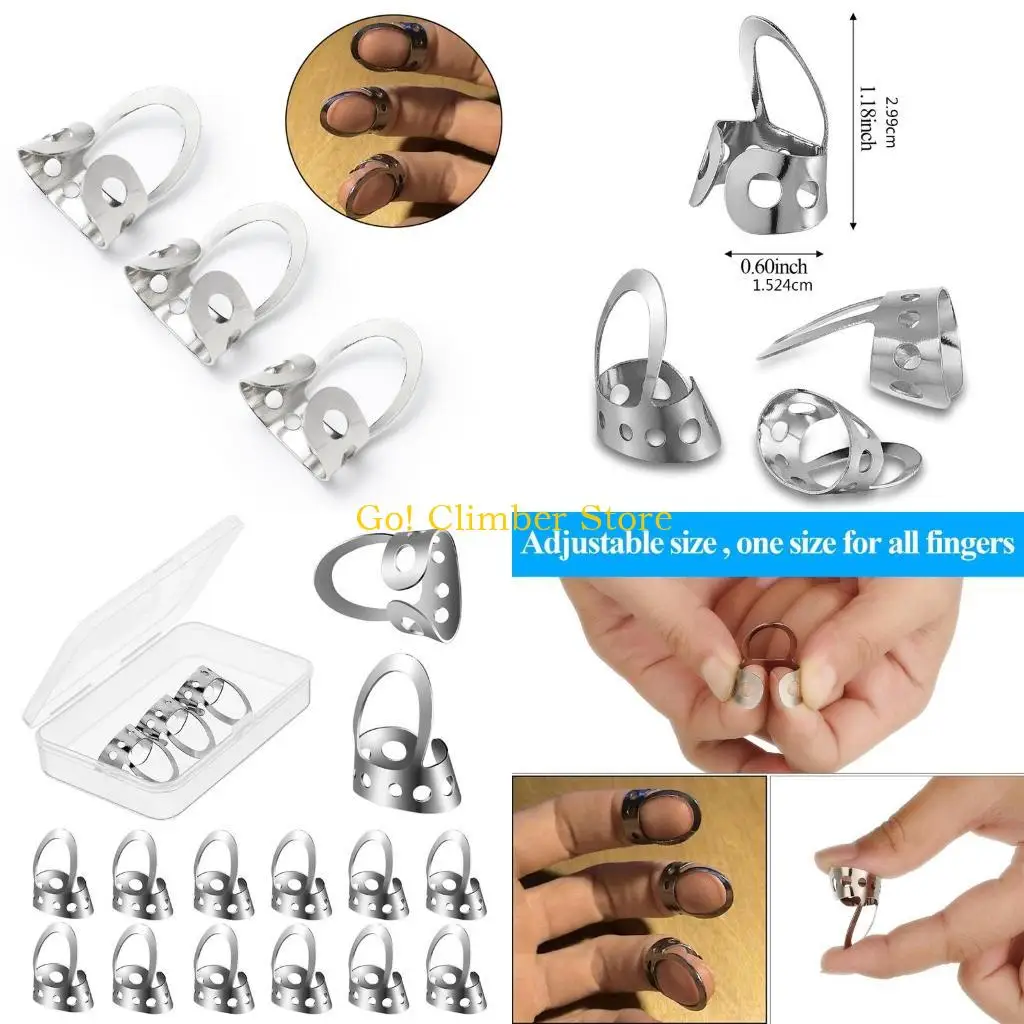Q84c 12pcs إبهام الغيتار الغيتار يختار اختيارات الغيتار الأصابع غير القابلة للتعديل غير القابل للتعديل