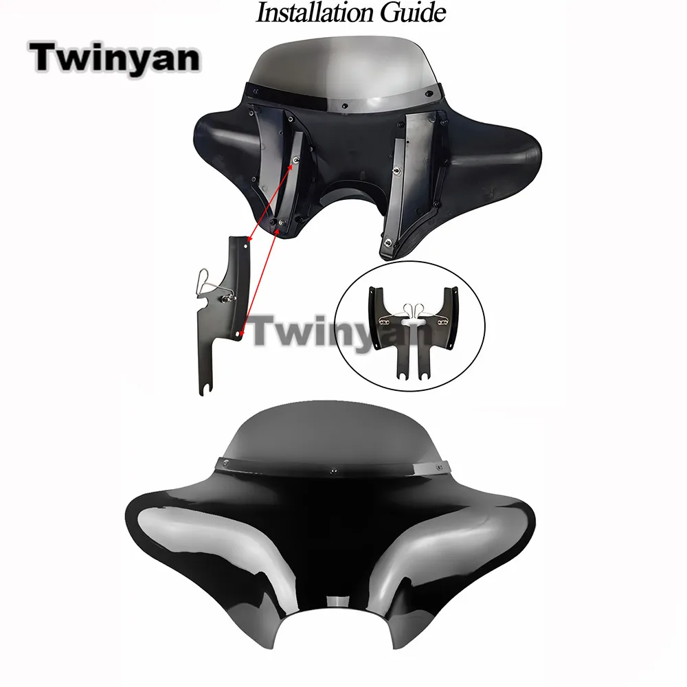 

Motorcycle Headlight Fairing Batwing Motorcycle Windshield for Harley Touring Road King FLHR 1994-2023 Road King Special FLHRXS