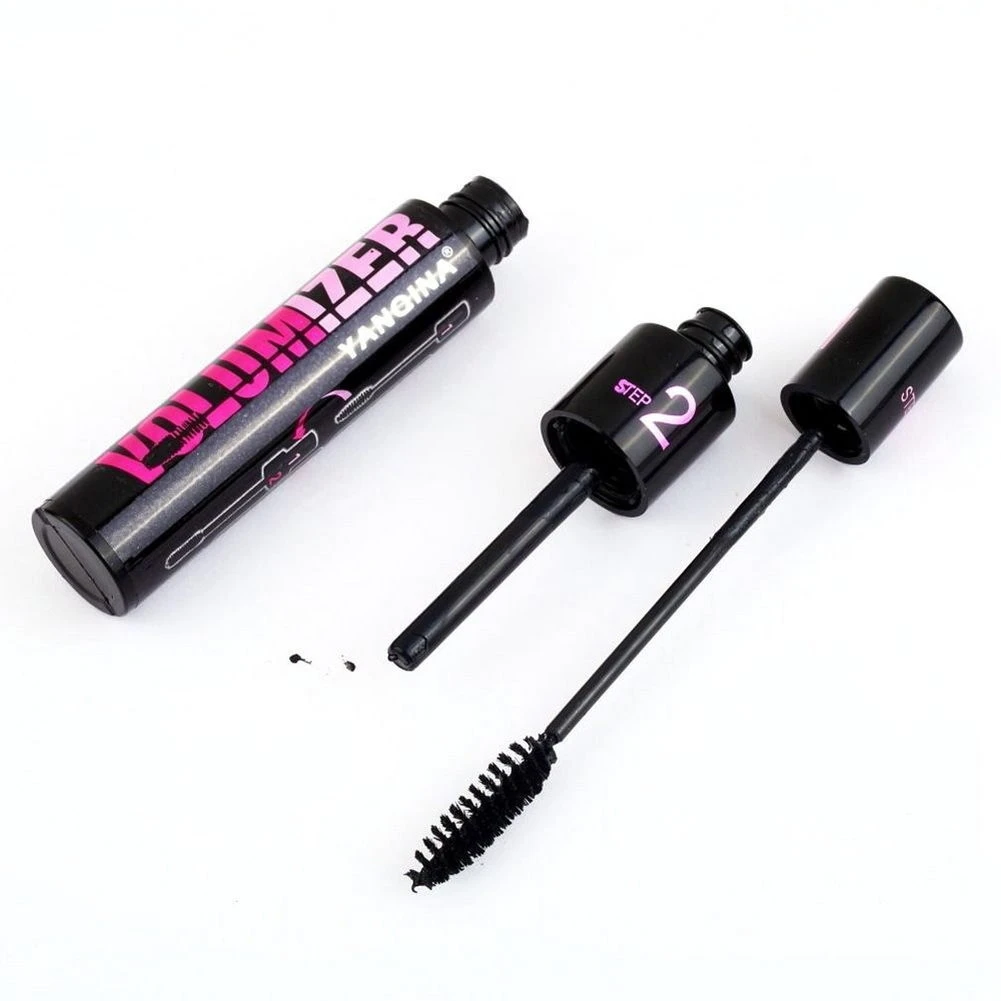 Impermeável e à prova de suor Double Purpose Mascara, Curling Brushes, Maquiagem Eye Fiber, Eyelash Mascara, Black Eyelashes