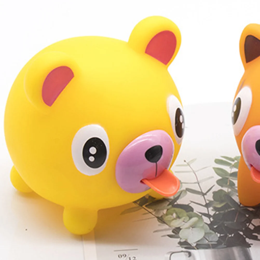 ตุ๊กตาหมีการ์ตูนบีบคลายเครียด ของเล่นบีบลิ้นสัตว์ บีบคลายความเครียด ของเล่นเสริมพัฒนาการเด็ก บีบลิ้น