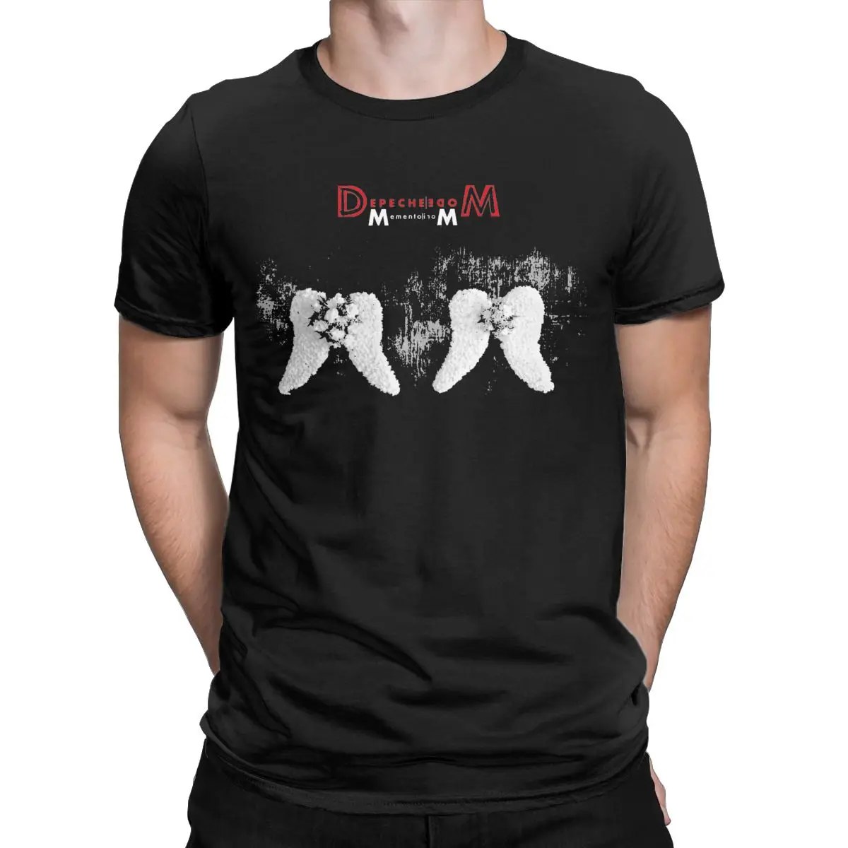 Vintage Depeche Cool Mode T-Shirt for Men Round Collar Pure Cotton T Shirts Memento Mori Short Sleeve Tees Gift Idea Clothes