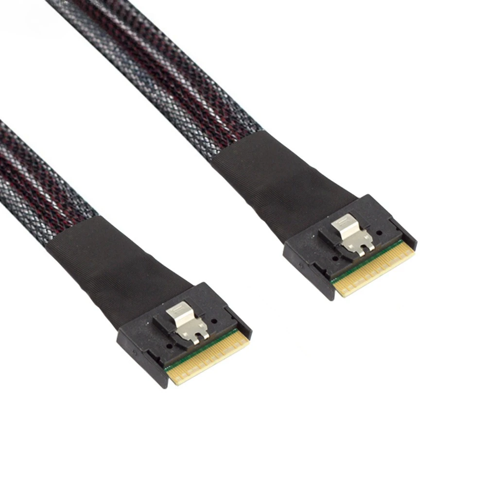 0.5m/1m SFF-8654 8I To SFF 8654-8I Cable Extender Cable SFF 8654 8I Male To SFF 8654 SAS 74Pin For Server Controller Connector