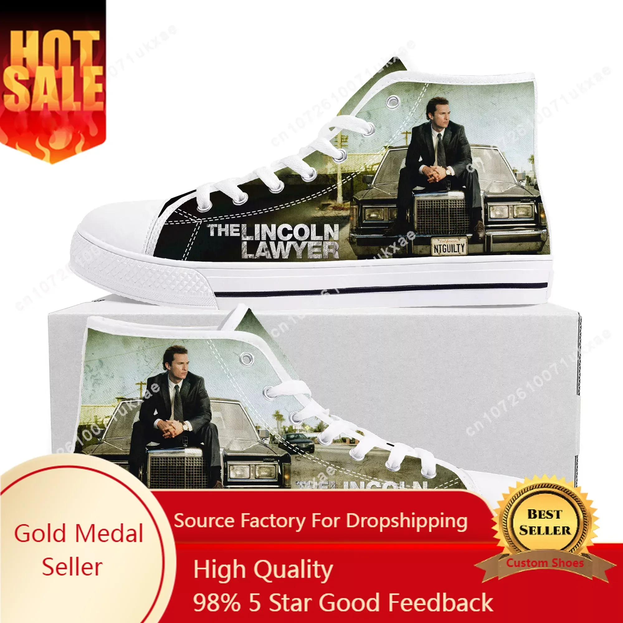 

Lincoln Lawyer High Top Sneakers Mens Womens Teenager Manuel Garcia Rulfo Canvas Sneaker couple Casual Shoe Customize Shoes