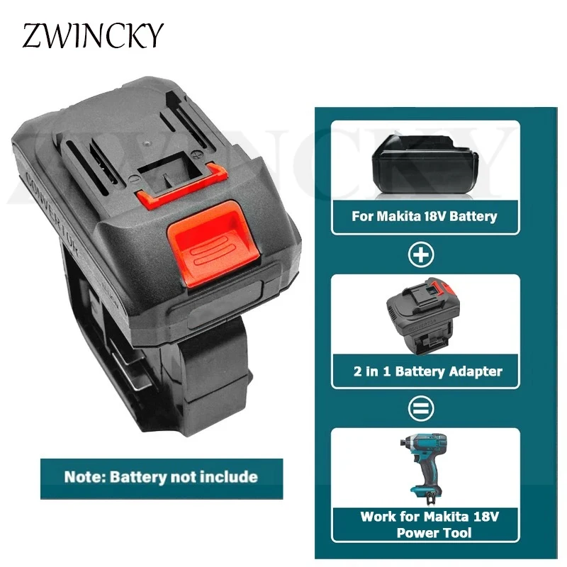 

Адаптер 2 в 1 для аккумуляторов 2 упаковки для аккумуляторов Makita работает для аккумуляторного электроинструмента Makita 18 В в одном раз более высокой мощности