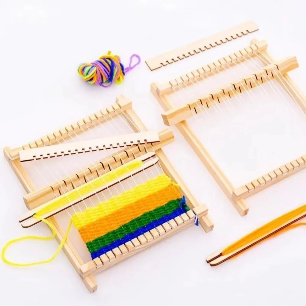 Creative Traditional DIY Wooden Weaving Loom Starter Kit Mini Easy to Install Knitting Machine Hand-Woven Weaving Loom Kit for