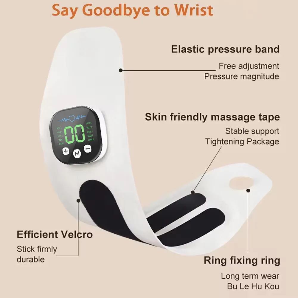 

EMS Wrist Guards with 8 Modes Vibration Massage Electric Tendon Sheath Wrist Braces Massage Belt