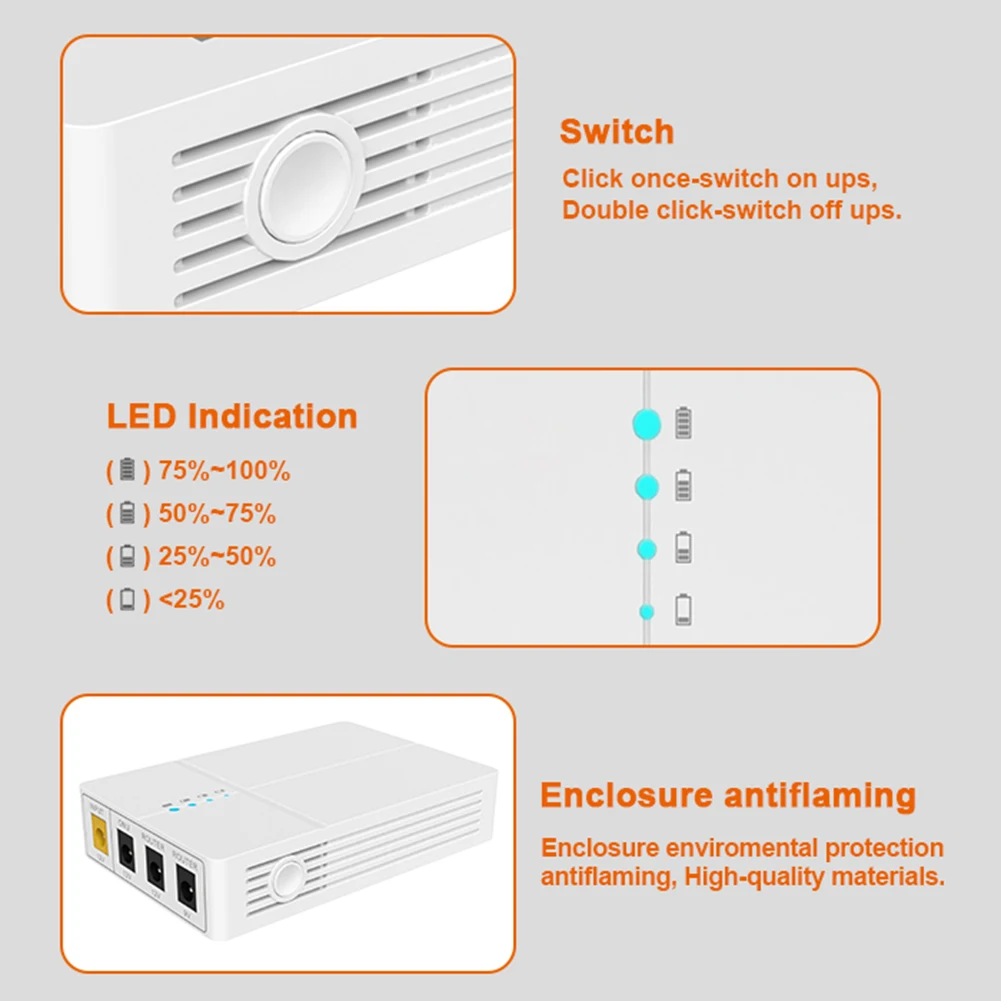 تيار مستمر احتياطية الحل UPS احتياطية انقطاع التيار الكهربائي احتياطية طويلة الأمد بطارية نظام احتياطية تيار مستمر إخراج الطاقة الناتج الجهد 12 فولت 9 فولت #5