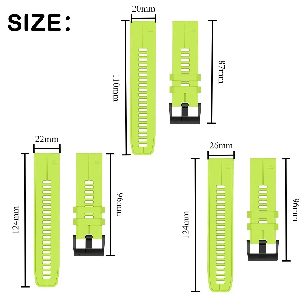 26 22 20mm QuickFit Silicone Watch Band for Garmin Fenix 9 Pro Unisex Light Comfort Sport Replacement Band for Garmin Fenix 9  8