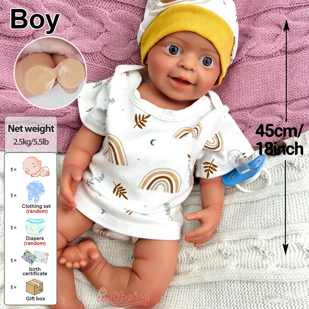 18Inch Hand-Painted Full Solid - đánh giá và giá Reborn Baby Doll Silicone Realistic