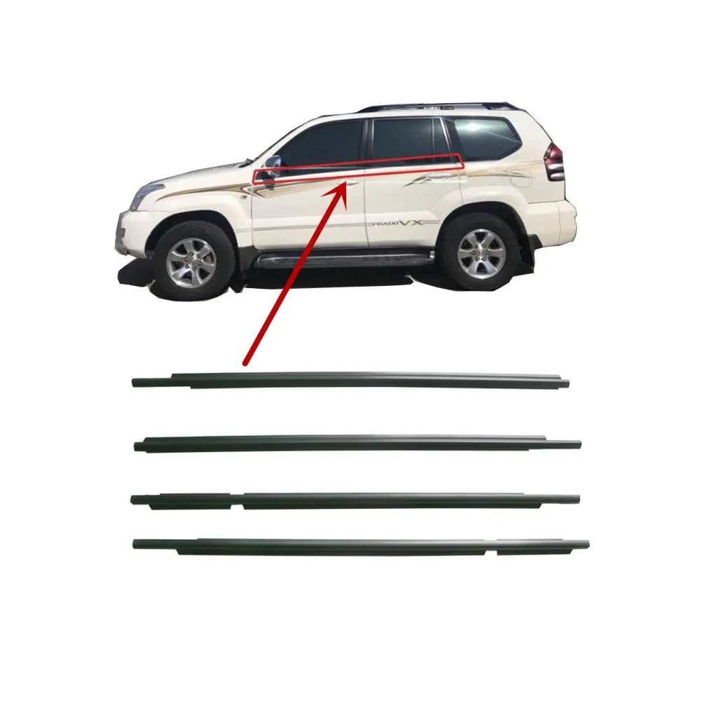 4 Pcs Windows Rubber Outside for Lexus GX470 2003-2009 Weatherstrip Seal for Land Cruiser Prado 120 Series 2010-2020 75711-60061