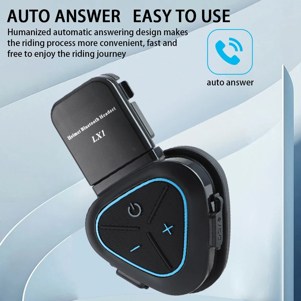 LX1 Motorcycle Summer Helmet Special Bluetooth Headset Portable CVC Smart Noise Cancelling Takeaway Headset Blue