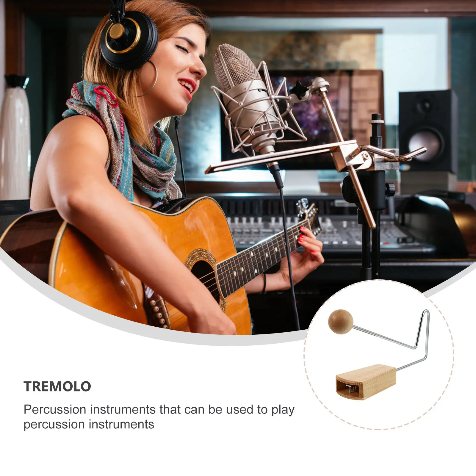 Wooden Tremolo Percussion Instrument for Early Childhood Music Education and Sound Cognition Development
