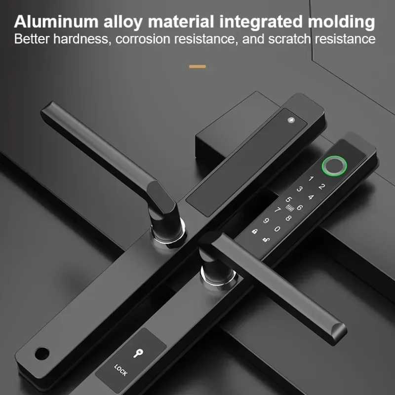 Cerradura de puerta inteligente TTLock, contraseña de huella dactilar, llave de tarjeta IC, aplicación remota, desbloqueo, cerradura de puerta corredera de aluminio electrónica impermeable