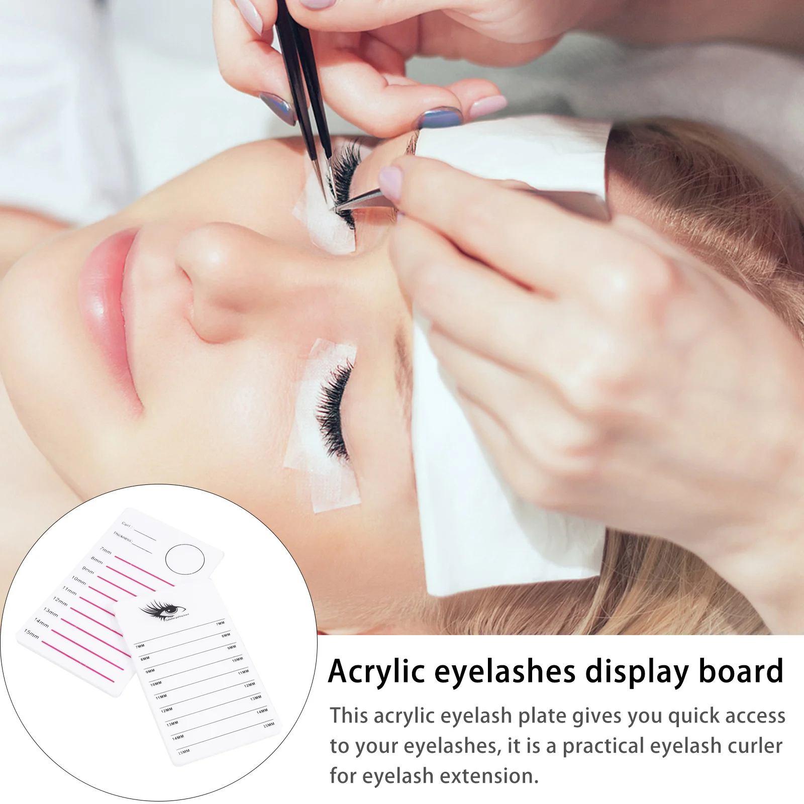 2 قطعة رمش البليت دائم الاكريليك لاش حامل المهنية صالون المنزل استخدام أرقام واضحة سهلة نظيفة حمل رمش البليت #5