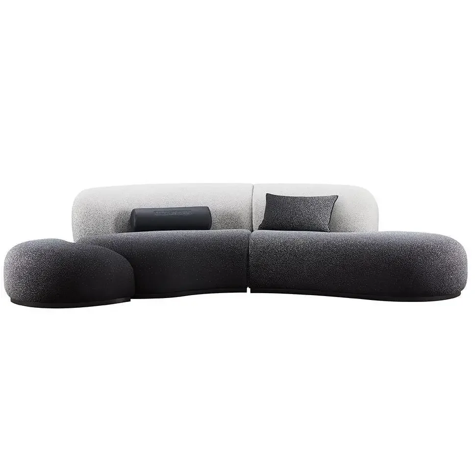 

Black and white gradual change color medieval cream wind design pebble sofa