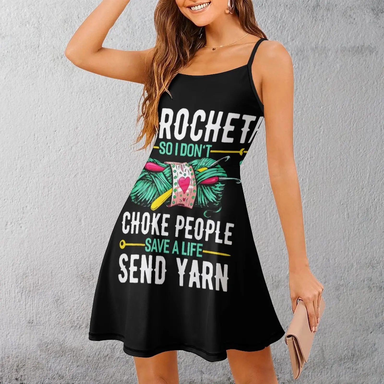 

Crochet Yarn Life Saver Cute Exotic Woman's Gown Women's Sling Dress Cool Clubs The Dress