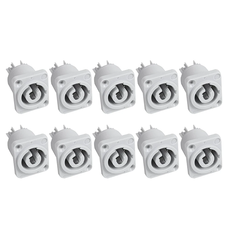 20PCS Powercon Connector 3 Pins 20A 250V Power Speaker Panel Socket Female For LED Screen Stage Lighting,Grey