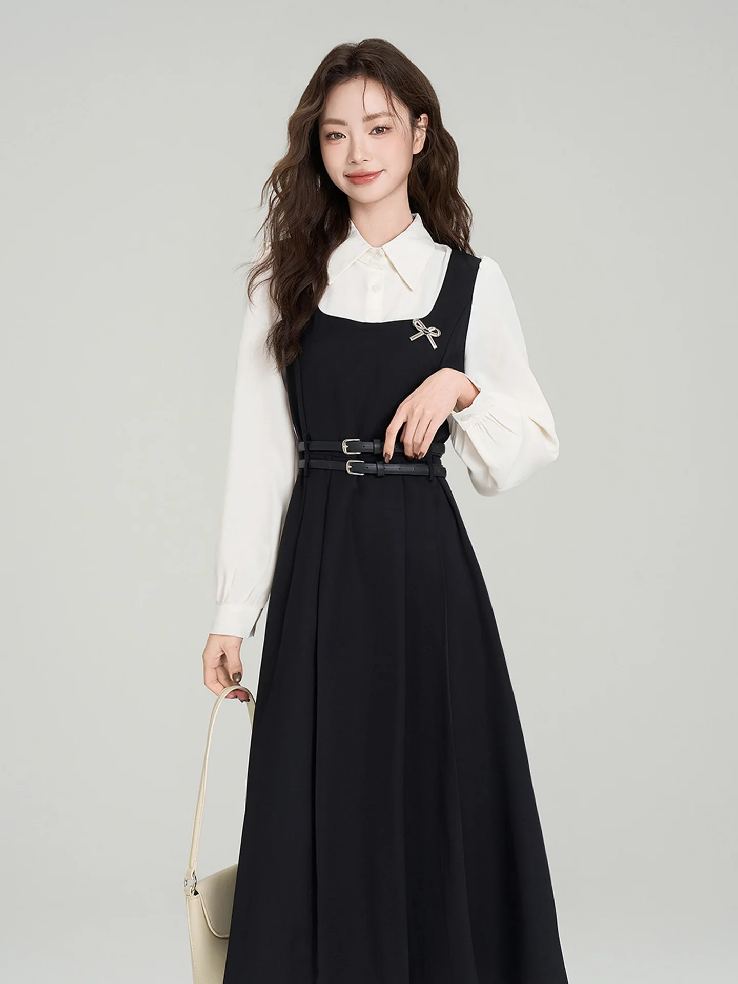 

Ретро-платье для женщин, повседневное, А-силуэт, длинное, с эффектом утончения талии, весна-осень, новинка, повседневное платье