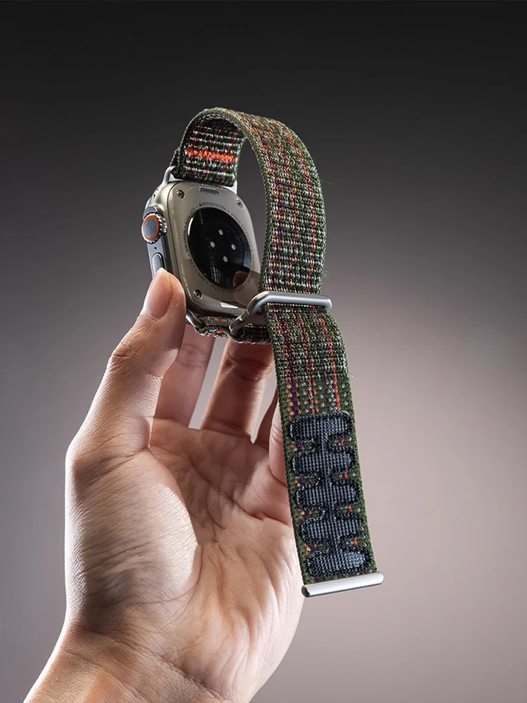 Спортивный нейлоновый ремешок для Apple Watch Ultra 2 10 9 8 7 6 SE 5 4 с металлической пряжкой для iWatch 38 мм 40 мм 41 мм 42 мм 44 мм 45 мм 46 мм 49 мм