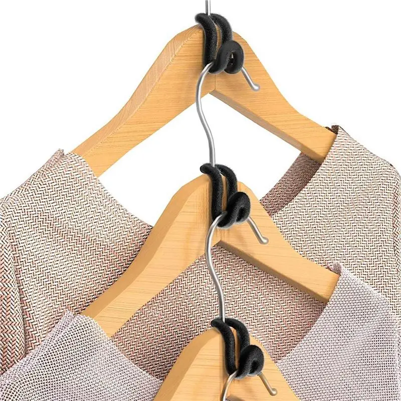 ABRW-Clothes Hanger Connector Hooks,Flocking Hanger Hooks Space Saver Duty Clothes Hangers Hooks For Closet Organizer, 80PCS