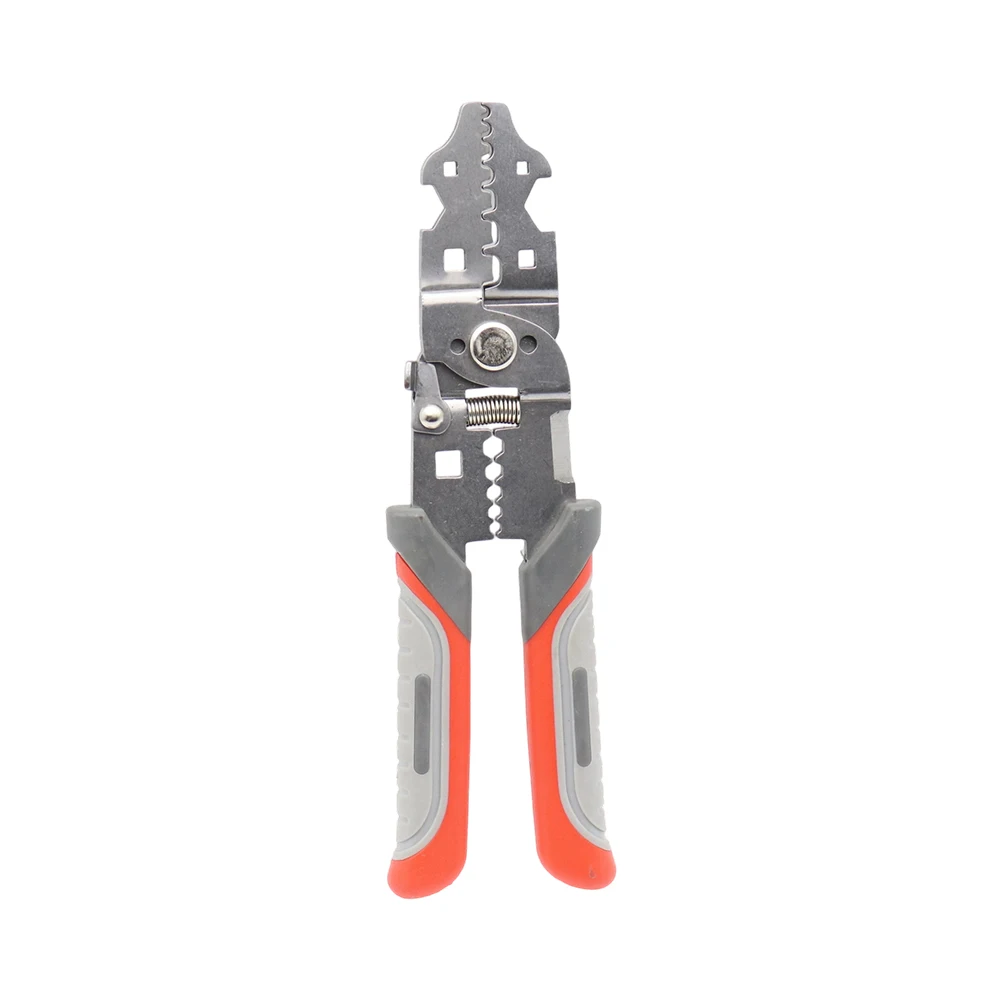 Wire Stripper Tool for Cutting Stripping and Crimping Wires Made from Carbon Steel with Comfortable Grip for Electrician Use