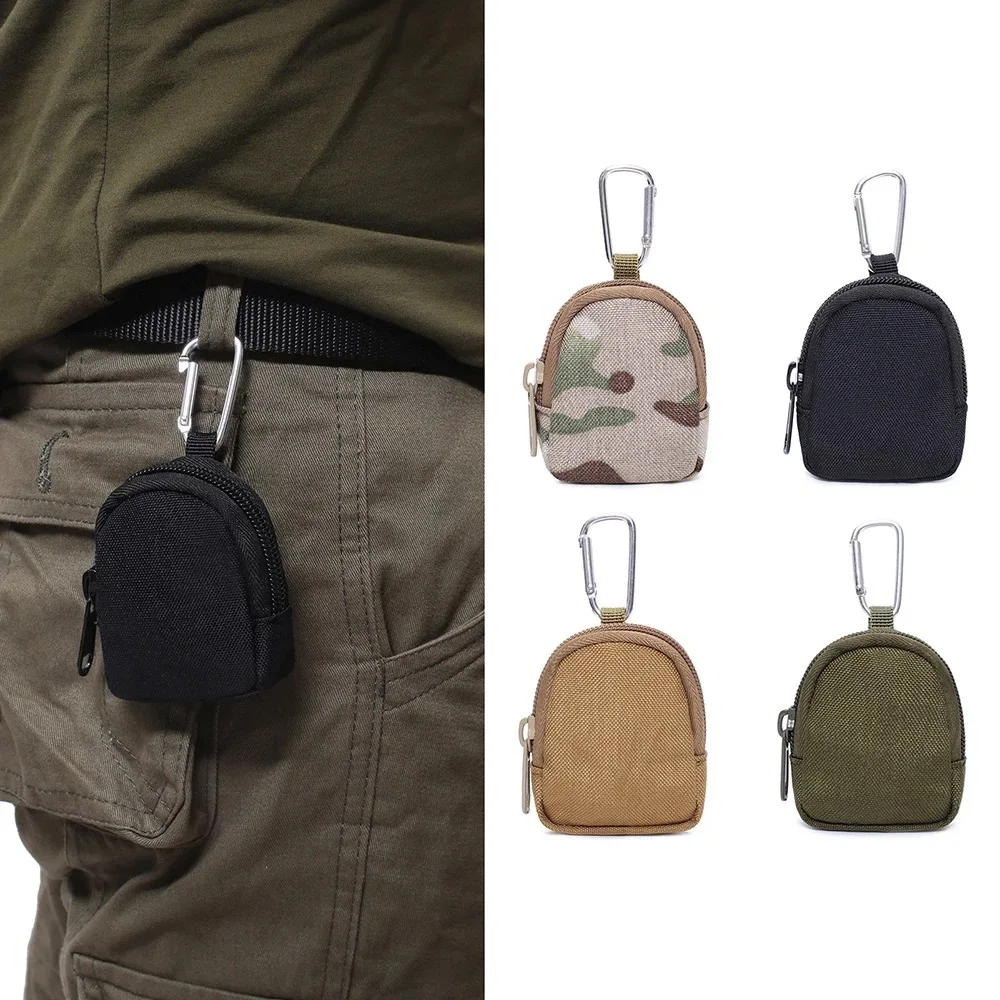 Wear Resistant Portable Small Item Waist Storage Bag Tactical Molle Purse Wallet Key Pouch Coin Pocket with Hook Outdoor Sports